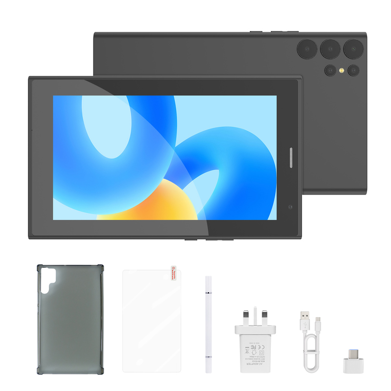 C-Idee 7 Zoll Wifi Tablet mit Gehäuse 8+256GB Speicher Quad-Core Prozessor 600x1024 IPS Touchscreen CM524 schwarz