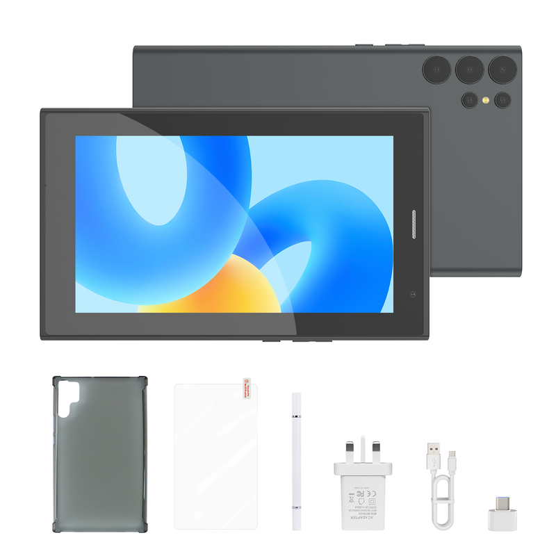 C-Idee 7 Zoll Wifi Tablet mit Gehäuse 8+256GB Speicher Quad-Core Prozessor 600x1024 IPS Touchscreen CM524 grau