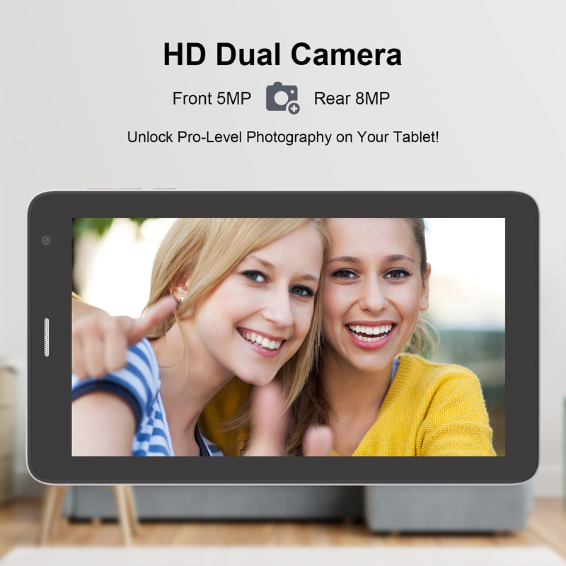 C idea 7 Zoll Wifi Tablet mit Hülle 8+256GB Speicher Quad-Core Prozessor 600x1024 IPS Touchscreen CM528 weiß