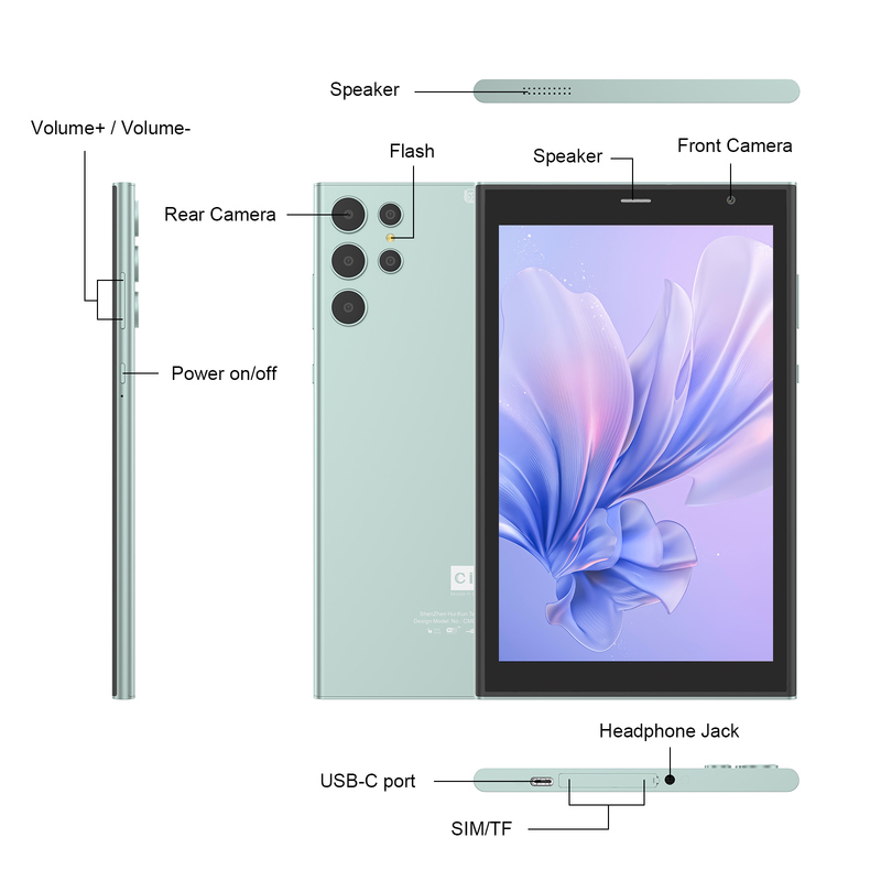 C-Idee 8 Zoll Wifi Tablet mit 8+512 GB Speicher Quad-Core Prozessor 800x1280 IPS Touchscreen grün CM824
