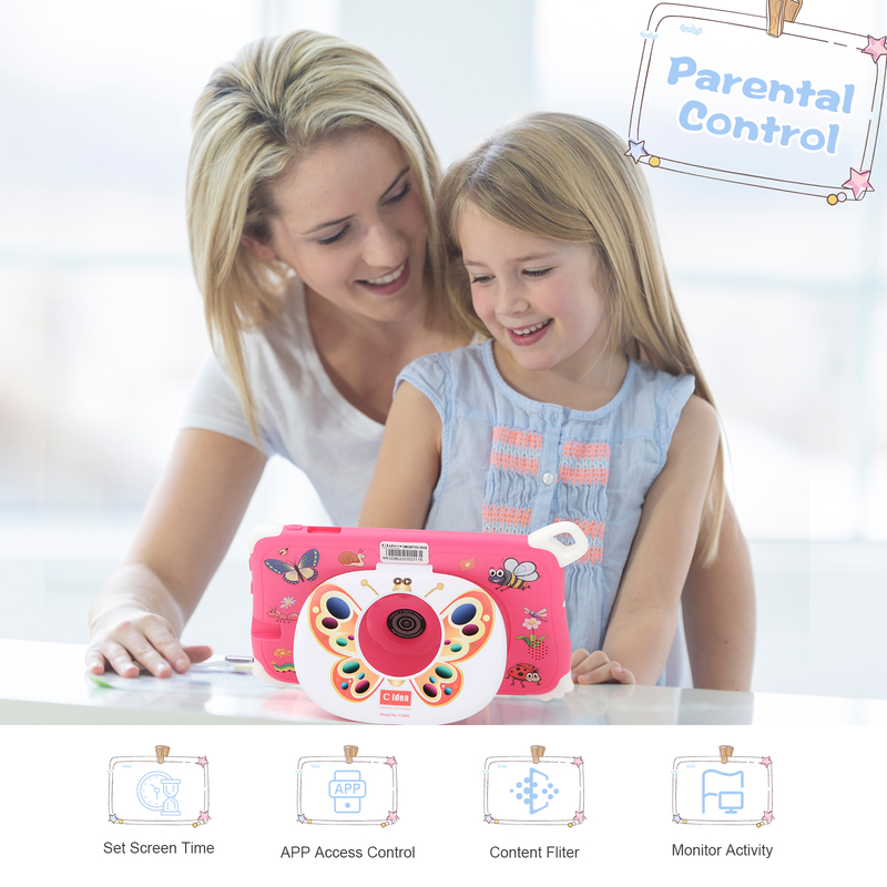 C Idea Android 15 Kinder Tablet 8+256GB Lern-Tablet Kidspad mit kindgerechter APP CM86 pink