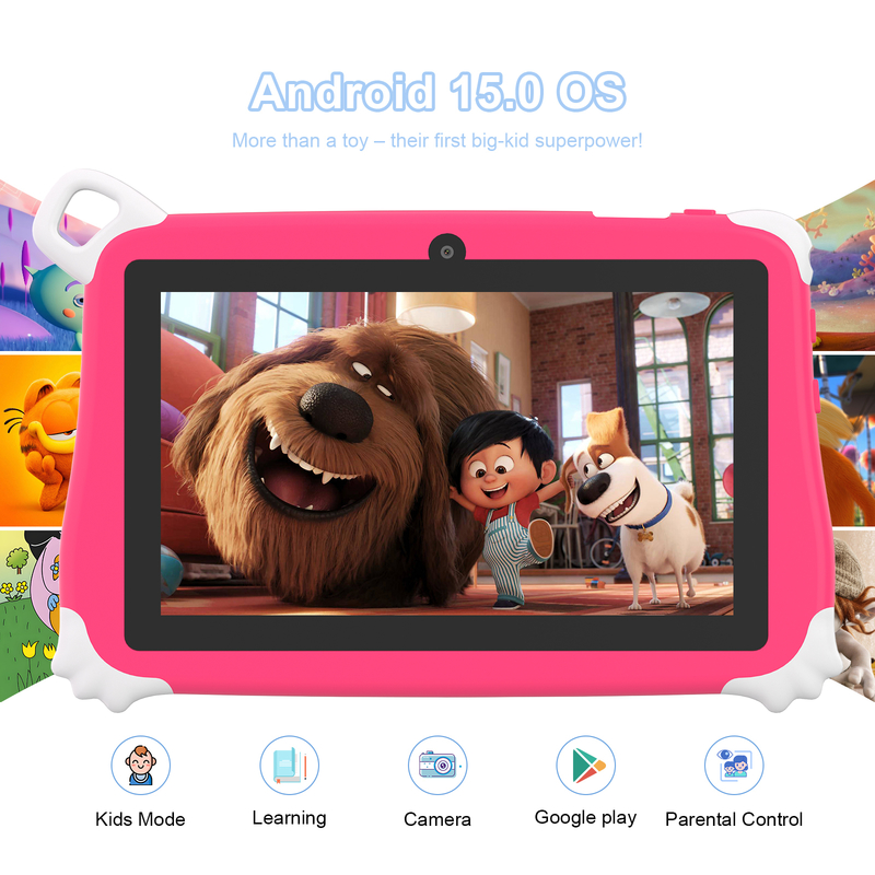 C Idea Android 15 Kinder Tablet 8+256GB Lern-Tablet Kidspad mit kindgerechter APP CM86 pink