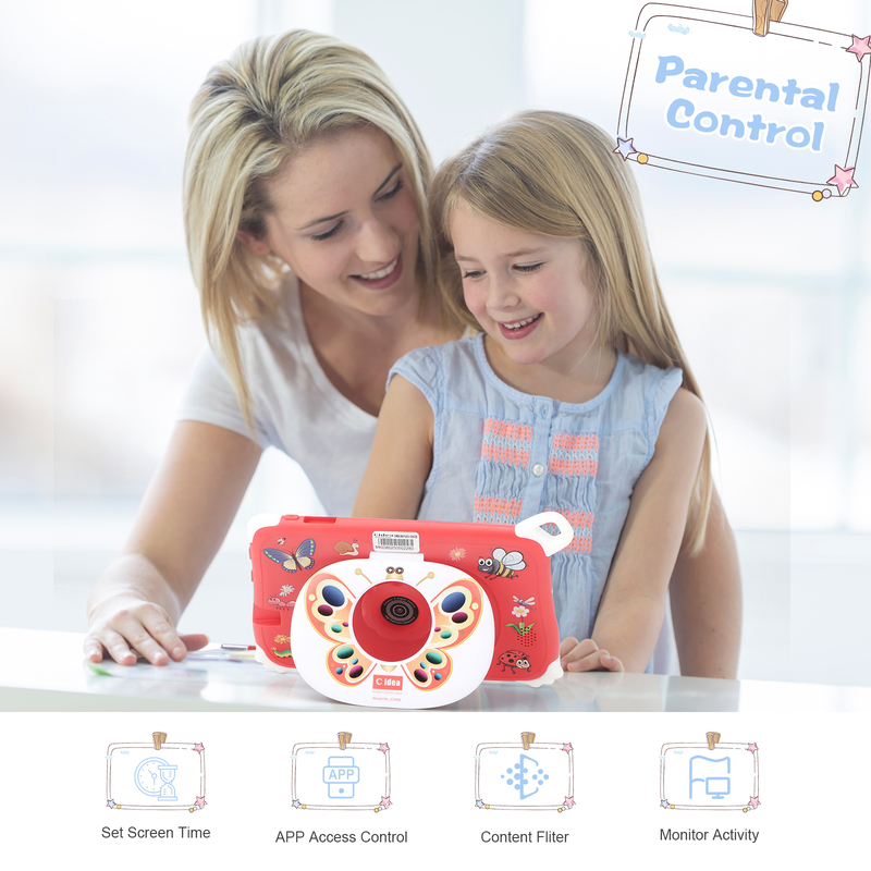 C Idea Android 15 Kids Tablet 8+256GB Bildungs-Tablet Kidspad mit freundlicher APP CM86 rot