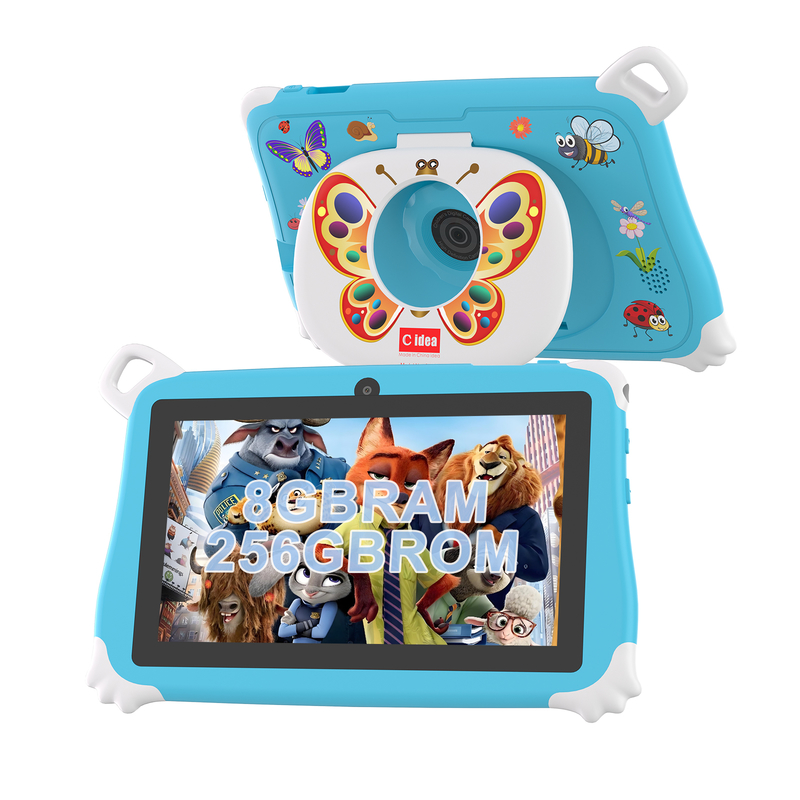 C Idea Android 15 Kids Tablet 8+256GB Bildungs-Tablet Kidspad mit freundlicher APP CM86 blau