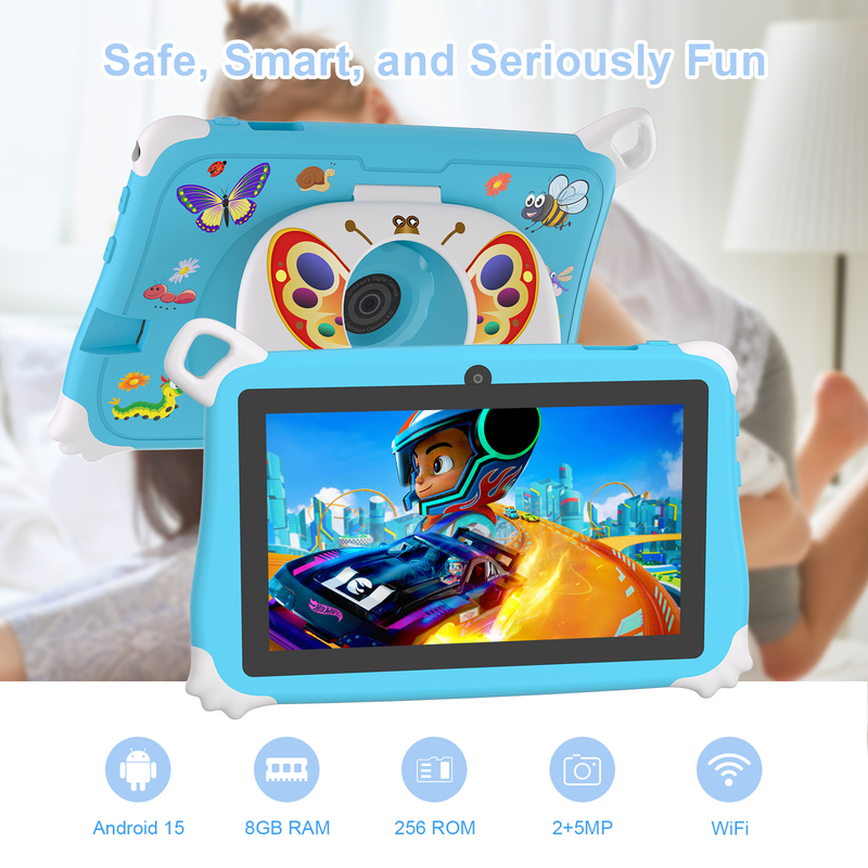 C Idea Android 15 Kids Tablet 8+256GB Bildungs-Tablet Kidspad mit freundlicher APP CM86 blau