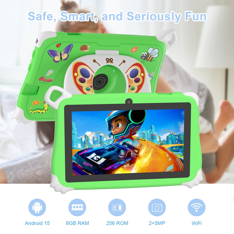 C Idea Android 15 Kids Tablet 8+256GB Bildungs-Tablet Kidspad mit freundlicher APP CM86 grün
