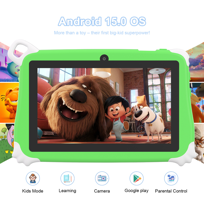 C Idea Android 15 Kids Tablet 8+256GB Bildungs-Tablet Kidspad mit freundlicher APP CM86 grün