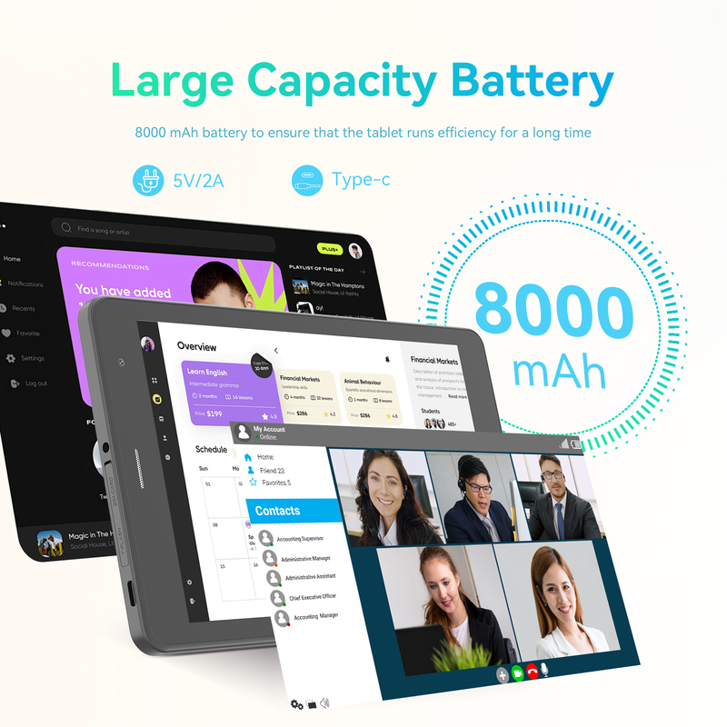 C idea Youth 8 Zoll Tablet Android 15 mit Schwarzlicht-Bildschirm, WiFi, 8GB + 512GB, 800*1280 IPS Incell CM828