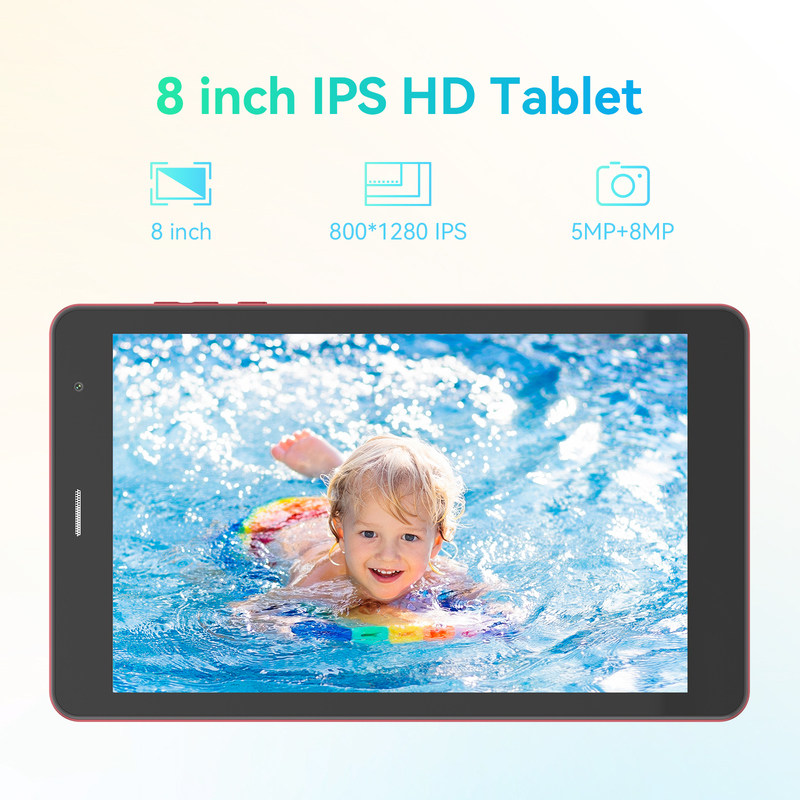 C-Idee Jugend rot 8 Zoll Tablet Android 15 mit TF-Karten-Slot, WiFi,8 GB +512 GB, 800 * 1280 IPS Incell CM828