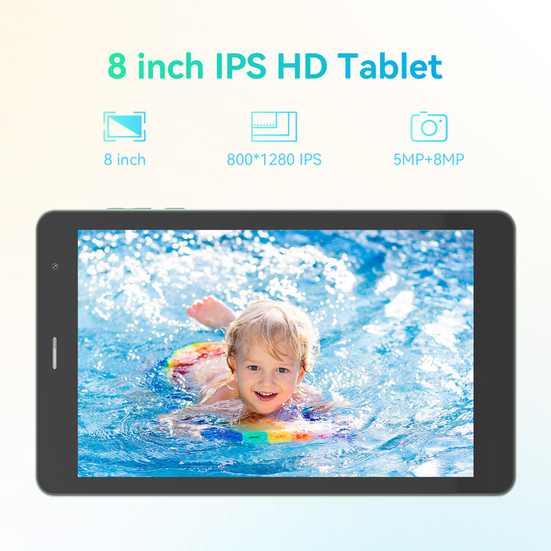 C-Idee Jugend grün 8 Zoll Tablet Android 15 mit TF-Kartenslot, WiFi,8 GB +512 GB, 800*1280 IPS Incell CM828
