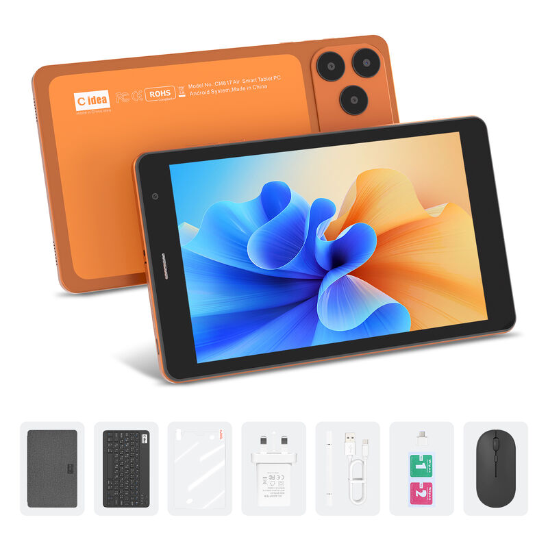 C idea 7 Zoll Wifi Tablet mit Hülle 8+256GB Speicher Quad-Core-Prozessor 600x1024 IPS Touchscreen CM517 air
