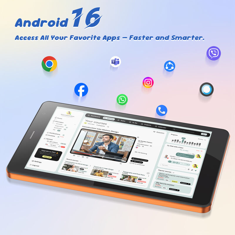 C idea 7 Zoll Wifi Tablet mit Hülle 8+256GB Speicher Quad-Core-Prozessor 600x1024 IPS Touchscreen CM517 air