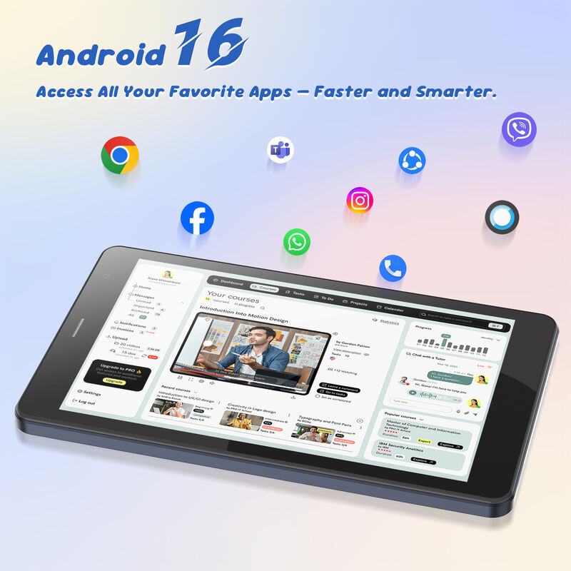 C idea 7 Zoll Wifi Tablet mit Hülle 8+256GB Speicher Quad-Core-Prozessor 600x1024 IPS Touchscreen CM517 air