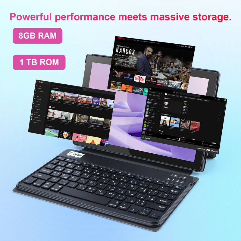 C idea 10.1 inch Android WiFi Touch Screen black Tablet PC with 5G Keyboard Quad-core CM8700plus