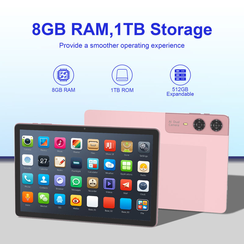 C Idea 10,95 Zoll Android Tablet Dual Camera Tablet Wi-Fi Kapazitätsbildschirm Tablet 8 GB RAM 1 TB ROM Tablet Geschäftsnutzung (Pink)
