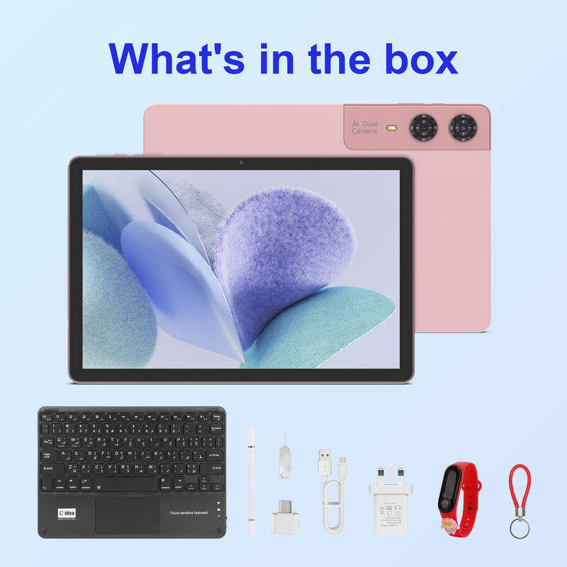 C Idea 10,95 Zoll Android Tablet Dual Camera Tablet Wi-Fi Kapazitätsbildschirm Tablet 8 GB RAM 1 TB ROM Tablet Geschäftsnutzung (Pink)