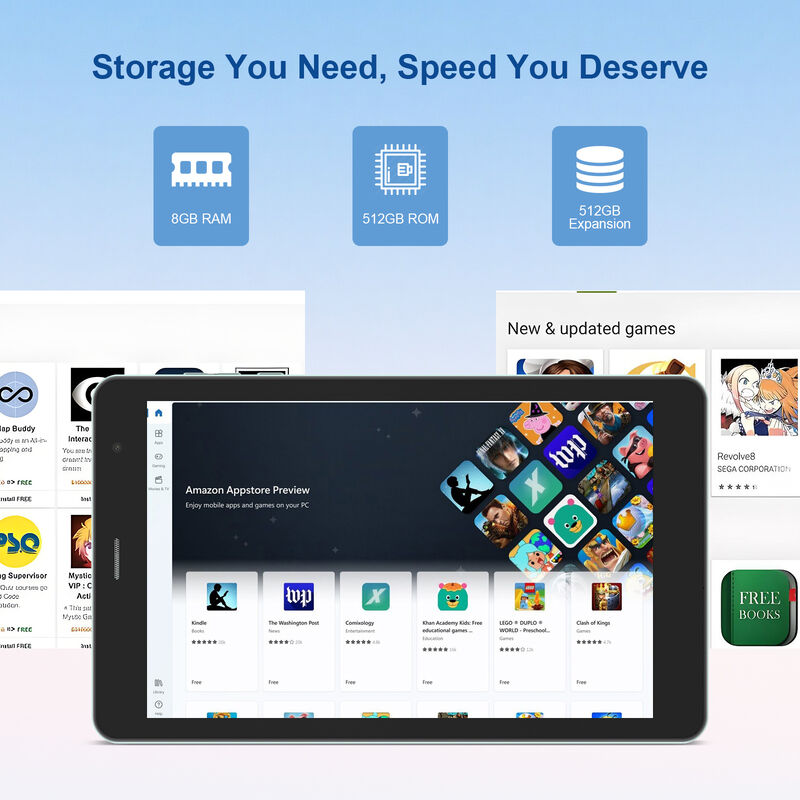 C Idea 8 Zoll WiFi Tablet mit Gehäuse 8+512 GB Speicher Octa Core Prozessor 1280x800 HD IPS Touchscreen CM826 Ultra Grün