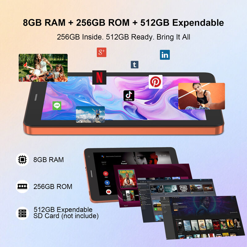 C Idea CM517 Air 7 Zoll Tablet PC Android 16 Qualcomm Prozessor HD Kapazitätsbildschirm mit Schutzdeckel