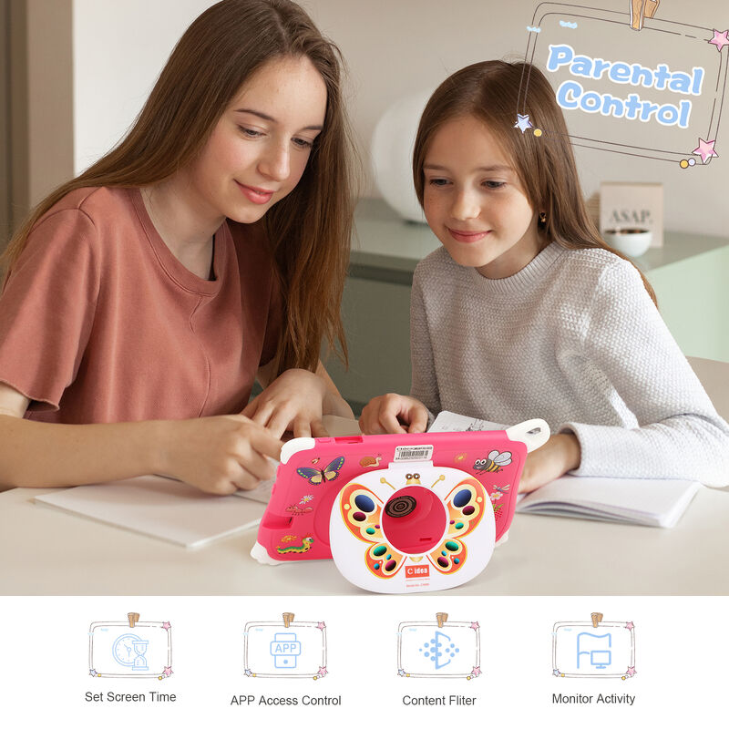 C Idea New Kids Tablet PC 7 Zoll 8 GB RAM 256 GB ROM Android 16 Wi-Fi Drop resistent Bildungszweck (CM86-Pink)