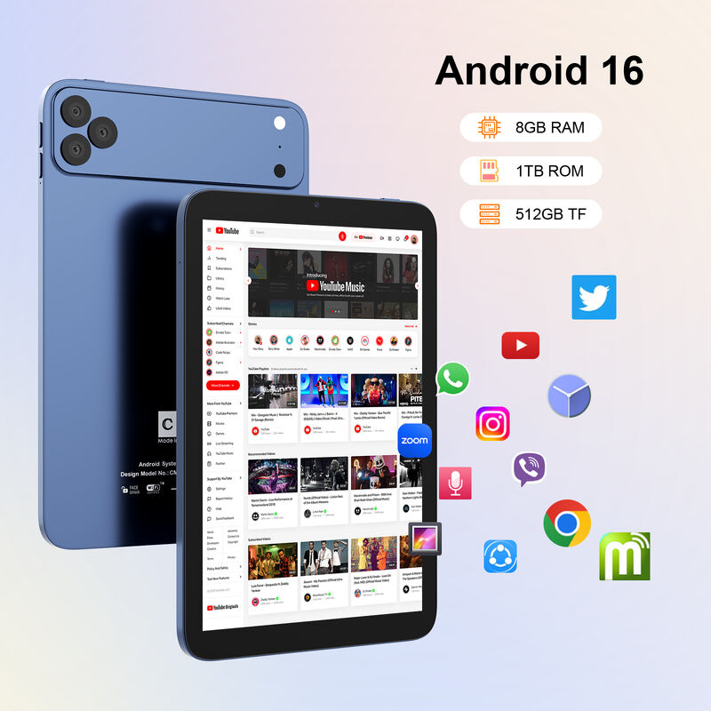 C Idea ODM/OEM 10,1 Zoll Android 16 Business Tablet PC 8 GB RAM 1 TB Speicher WLAN FHD Touchscreen (CM10017 Air-Blue)